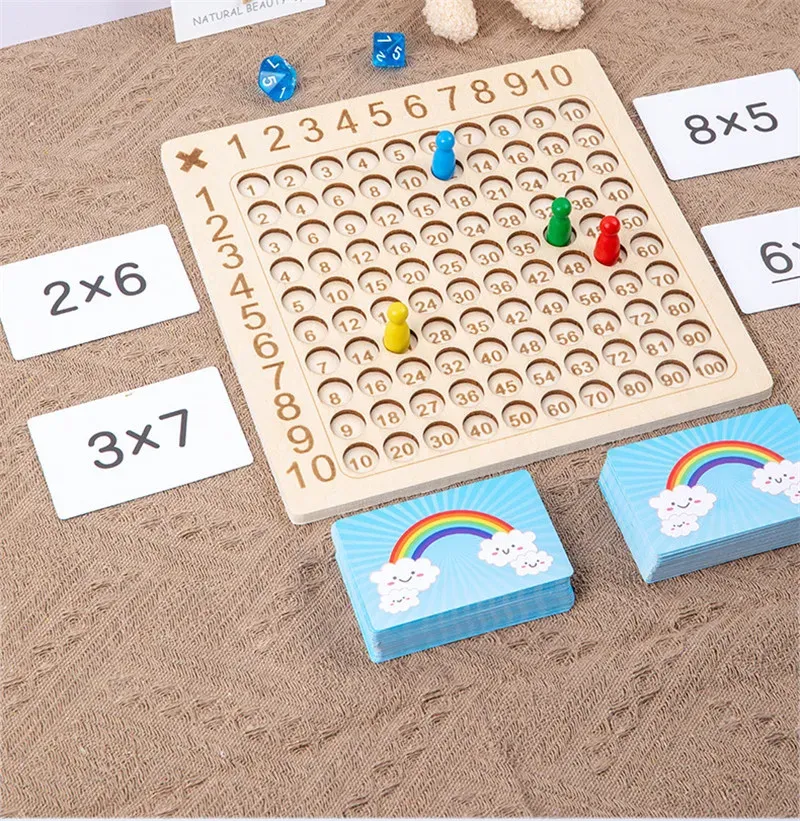 99 Multiplication Board Game Wooden Montessori Kids Learning Educational Toys Math Counting Hundred Board Interactive Thinking 99 Multiplication Board Game Wooden Montessori Kids Learning Educational Toys Math Counting Hundred Board Interactive Thinking