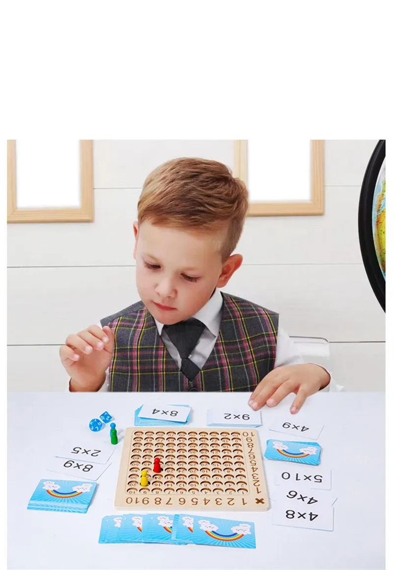 99 Multiplication Board Game Wooden Montessori Kids Learning Educational Toys Math Counting Hundred Board Interactive Thinking 99 Multiplication Board Game Wooden Montessori Kids Learning Educational Toys Math Counting Hundred Board Interactive Thinking