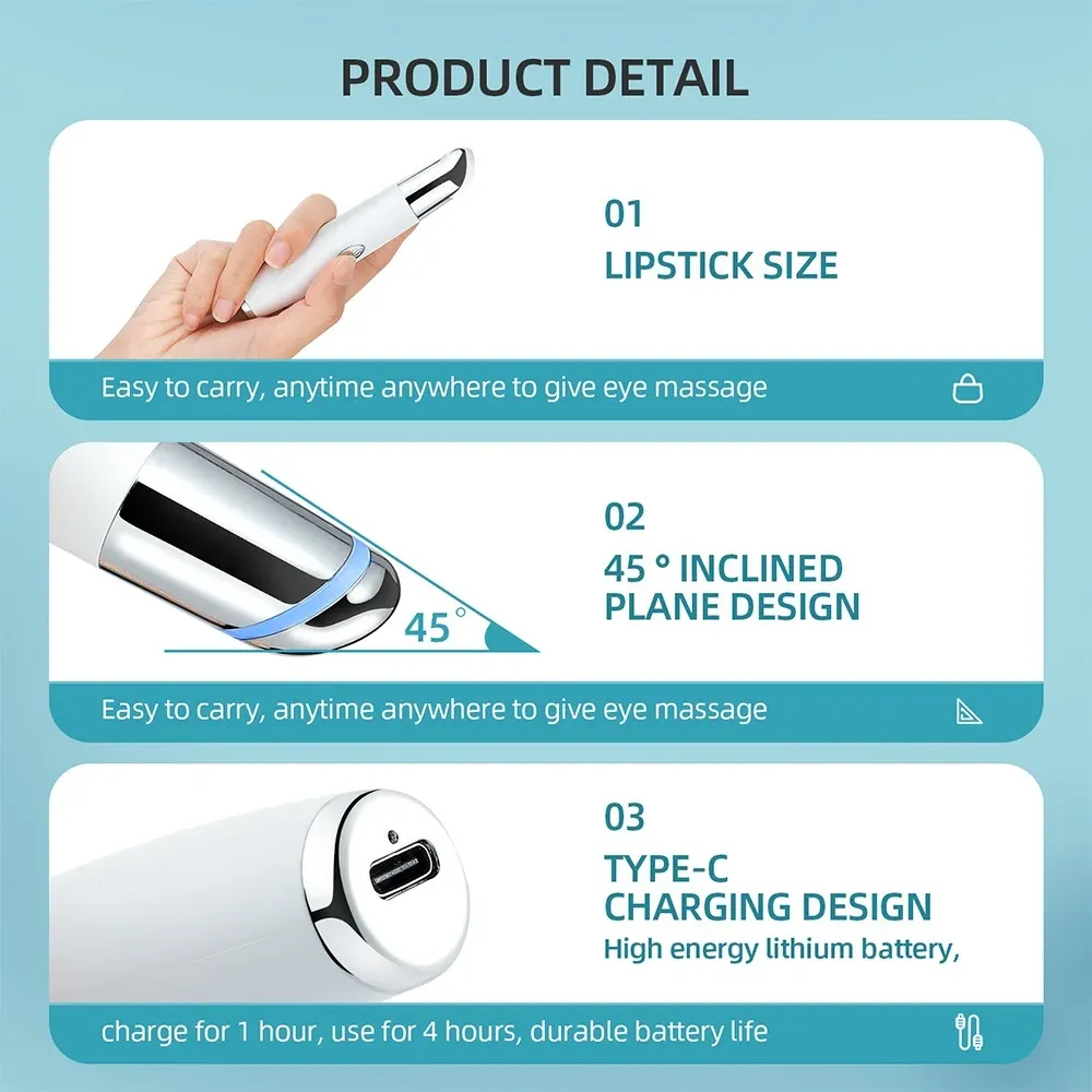 IPL Vibration Eye Massager Anti Dark Circle Blue Light Anti Wrinkle Eye Massage Pen Hot Compress Eye Beauty Care Device IPL Vibration Eye Massager Anti Dark Circle Blue Light Anti Wrinkle Eye Massage Pen Hot Compress Eye Beauty Care Device