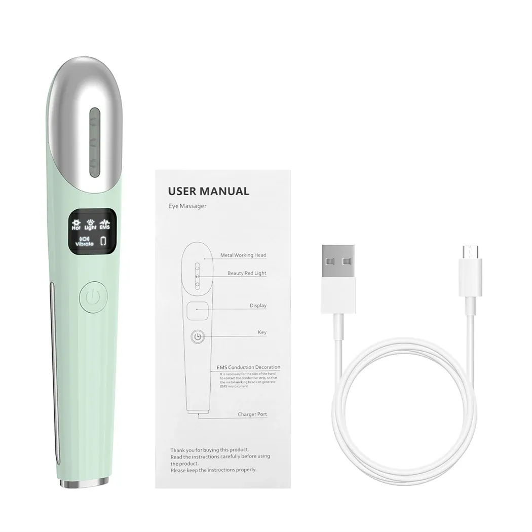 EMS Eye Massager Red Light Therapy Vibration Lip and Eye Massage Tool with Hot Compress Reduce Wrinkles Anti Dark Circles EMS Eye Massager Red Light Therapy Vibration Lip and Eye Massage Tool with Hot Compress Reduce Wrinkles Anti Dark Circles