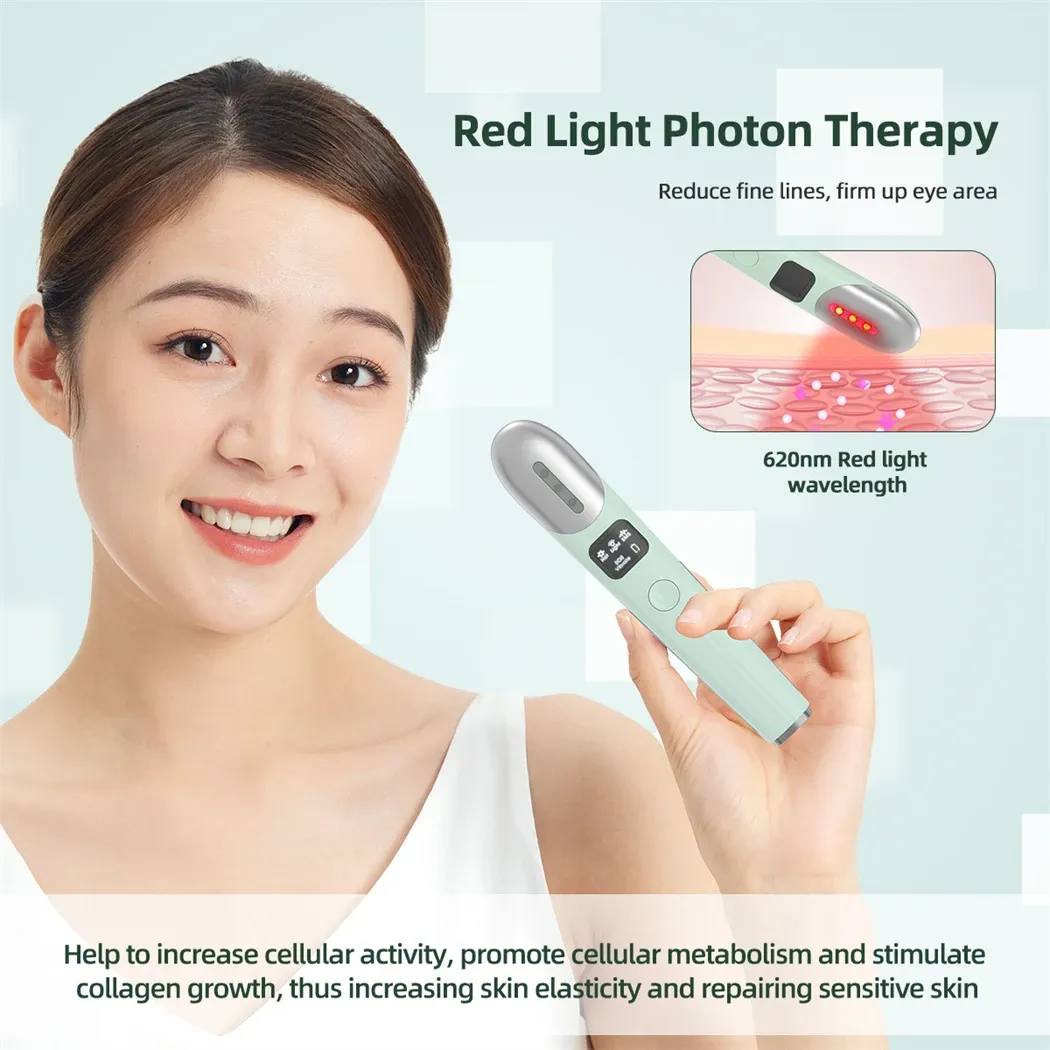 EMS Eye Massager Red Light Therapy Vibration Lip and Eye Massage Tool with Hot Compress Reduce Wrinkles Anti Dark Circles EMS Eye Massager Red Light Therapy Vibration Lip and Eye Massage Tool with Hot Compress Reduce Wrinkles Anti Dark Circles