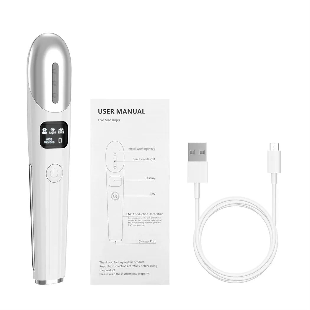 EMS Eye Massager Red Light Therapy Vibration Lip and Eye Massage Tool with Hot Compress Reduce Wrinkles Anti Dark Circles EMS Eye Massager Red Light Therapy Vibration Lip and Eye Massage Tool with Hot Compress Reduce Wrinkles Anti Dark Circles