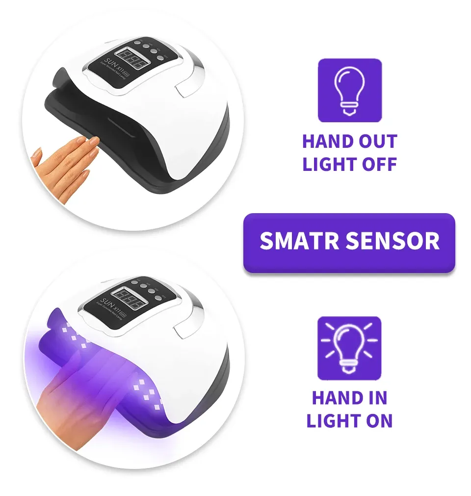 SUN X11 MAX Professional Nail Drying Lamp for Manicure 280W Nails Gel Polish Drying Machine with Auto Sensor UV LED Nail Lamp SUN X11 MAX Professional Nail Drying Lamp for Manicure 280W Nails Gel Polish Drying Machine with Auto Sensor UV LED Nail Lamp