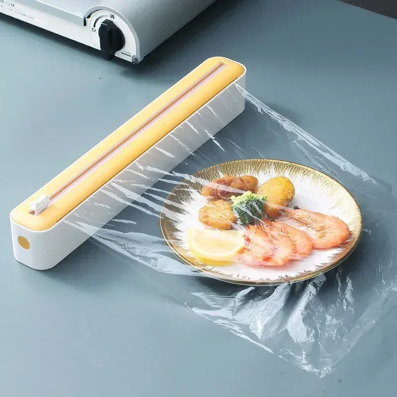 2 In 1 Food Film Dispenser Wrap Dispenser With Cutter Storage Box Aluminum Foil Stretch Film Cutter Kitchen Accessories 2 In 1 Food Film Dispenser Wrap Dispenser With Cutter Storage Box Aluminum Foil Stretch Film Cutter Kitchen Accessories