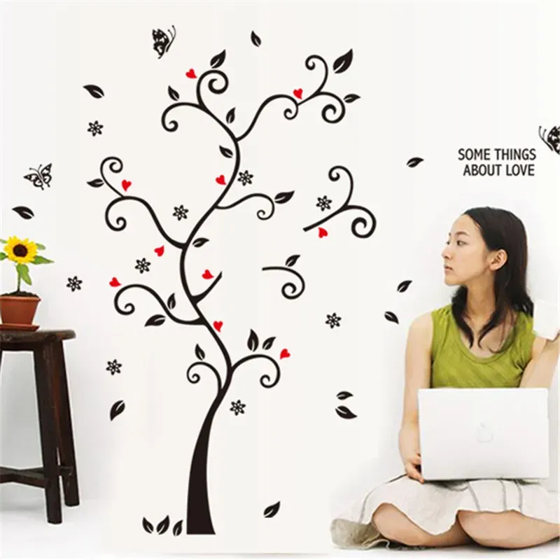 Beautiful Love Tree Sticker Decoration Living Room, Bedroom, Glass Showcase Window, Self Adhesive Wall Sticker Beautiful Love Tree Sticker Decoration Living Room, Bedroom, Glass Showcase Window, Self Adhesive Wall Sticker