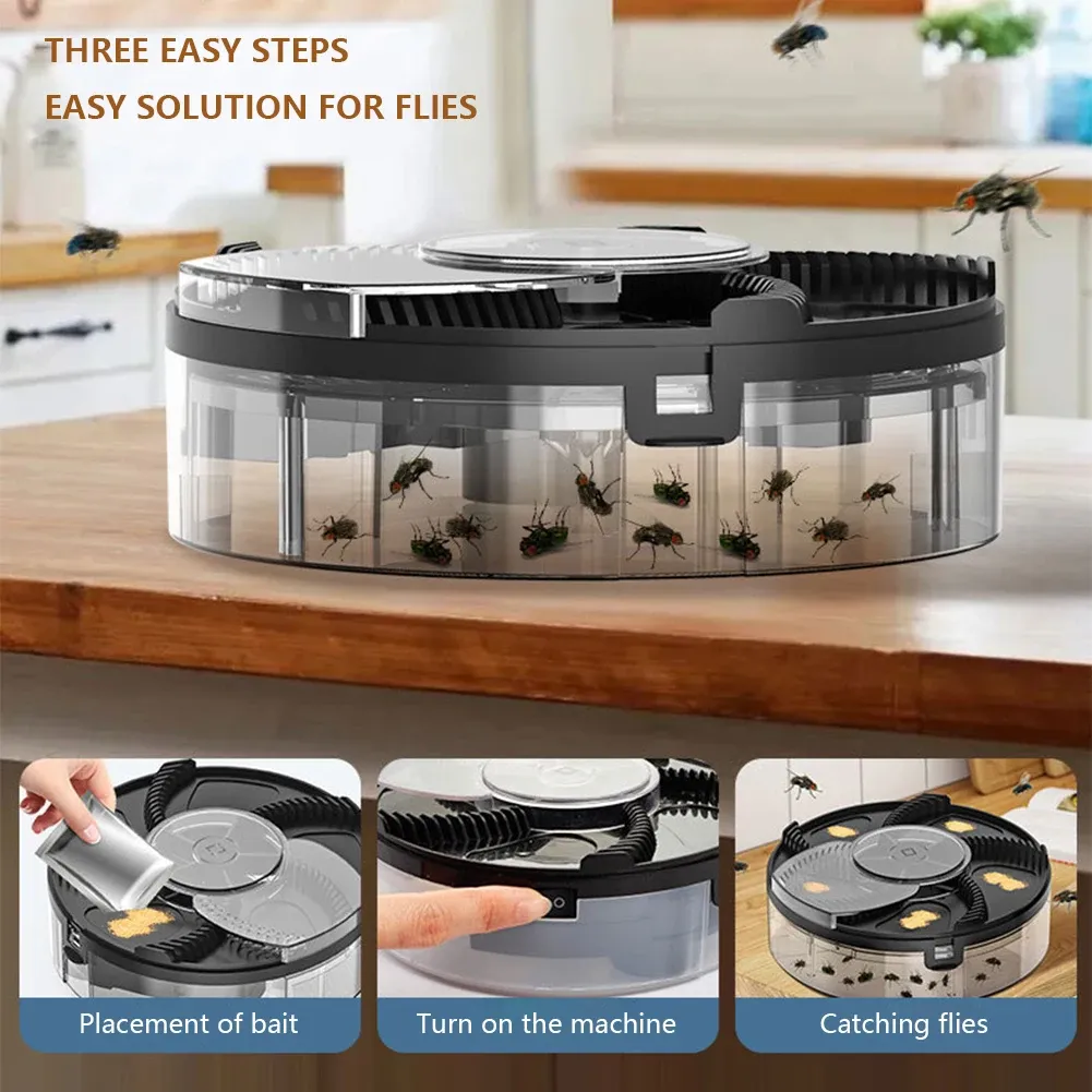 Automatic Fly Catcher USB Rechargeable Plug-In Physical Fly Catching Kitchen Flytrap Quiet Pest Catcher Insect Reject 1200mAh Automatic Fly Catcher USB Rechargeable Plug-In Physical Fly Catching Kitchen Flytrap Quiet Pest Catcher Insect Reject 1200mAh