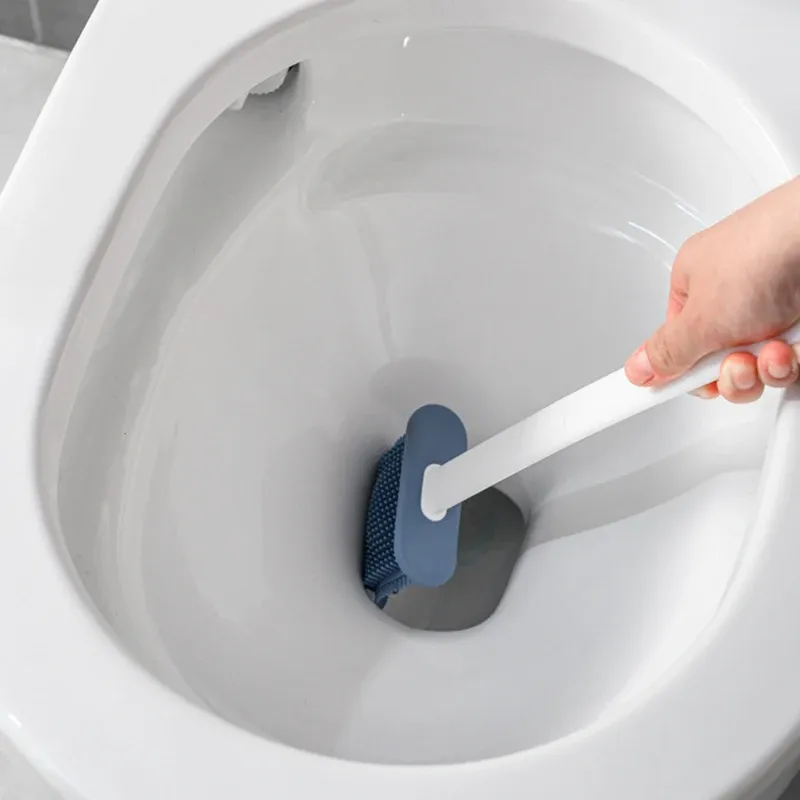 Wall Hanging Toilet Brush with Holder Long Handled Silicone Toilet Brush Soft Bristles WC Cleaning Brush Bathroom Accessories Wall Hanging Toilet Brush with Holder Long Handled Silicone Toilet Brush Soft Bristles WC Cleaning Brush Bathroom Accessories