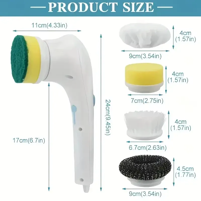 Xiaomi Electric Rotary Cleaning Brush Bathroom Cleaning Brush Powerful Noiseless 5 Replaceable Brush Heads Floor Kitchen Xiaomi Electric Rotary Cleaning Brush Bathroom Cleaning Brush Powerful Noiseless 5 Replaceable Brush Heads Floor Kitchen