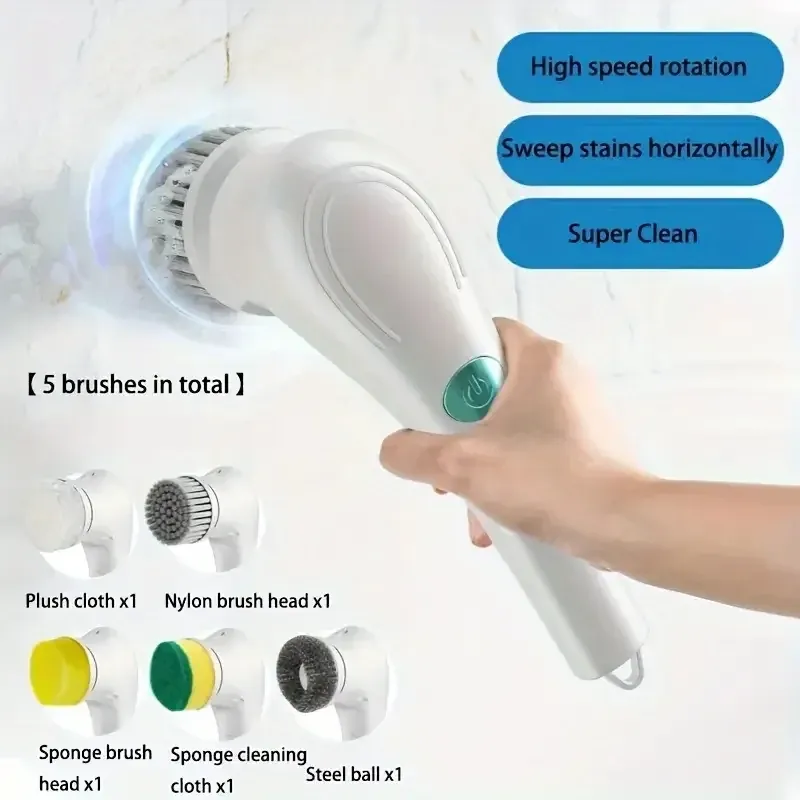 Xiaomi Electric Rotary Cleaning Brush Bathroom Cleaning Brush Powerful Noiseless 5 Replaceable Brush Heads Floor Kitchen Xiaomi Electric Rotary Cleaning Brush Bathroom Cleaning Brush Powerful Noiseless 5 Replaceable Brush Heads Floor Kitchen
