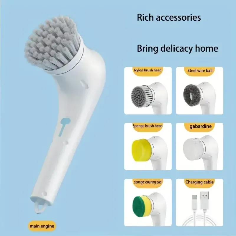 Xiaomi Electric Rotary Cleaning Brush Bathroom Cleaning Brush Powerful Noiseless 5 Replaceable Brush Heads Floor Kitchen Xiaomi Electric Rotary Cleaning Brush Bathroom Cleaning Brush Powerful Noiseless 5 Replaceable Brush Heads Floor Kitchen