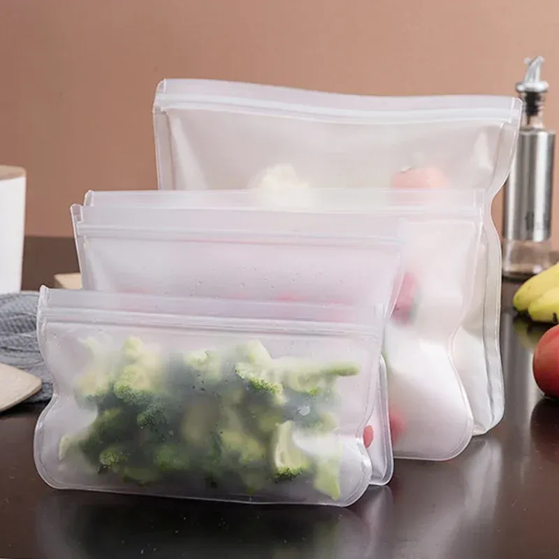 Reusable Food Freezer Bags Leakproof Silicone Ziplock Bags BPA Free Meat Fruit Veggies Storage Bag Dishwasher Safe Reusable Food Freezer Bags Leakproof Silicone Ziplock Bags BPA Free Meat Fruit Veggies Storage Bag Dishwasher Safe