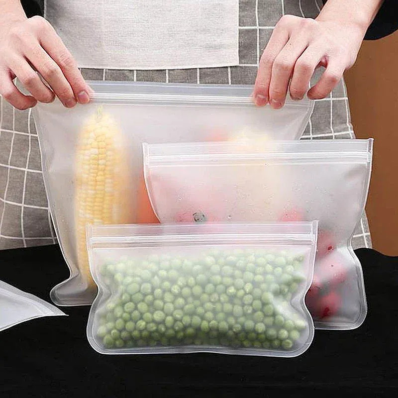 Reusable Food Freezer Bags Leakproof Silicone Ziplock Bags BPA Free Meat Fruit Veggies Storage Bag Dishwasher Safe Reusable Food Freezer Bags Leakproof Silicone Ziplock Bags BPA Free Meat Fruit Veggies Storage Bag Dishwasher Safe