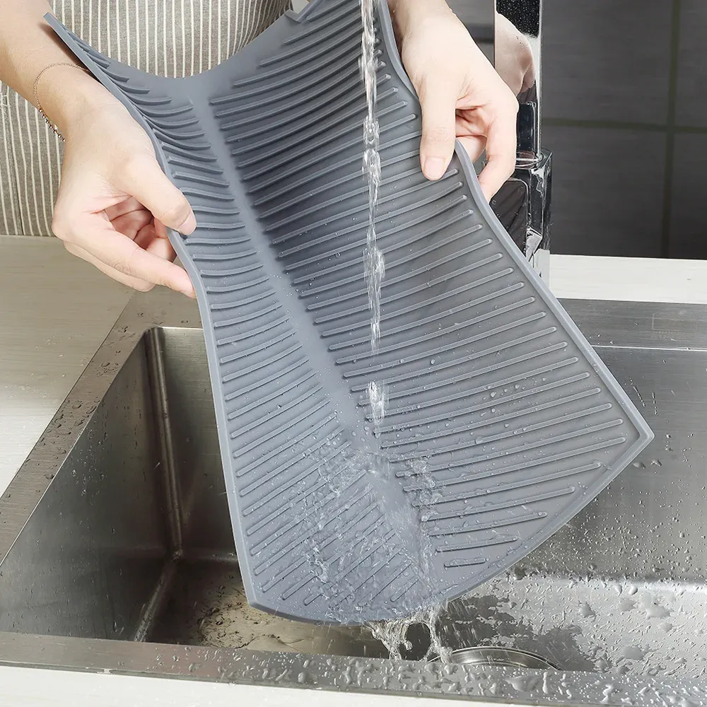 Silicone Drain Pad Drying Mat Pots Dish Drain Mat For Kitchen Tableware Non-slip Mats Anti-scald Coaster Kitchen Utensils Silicone Drain Pad Drying Mat Pots Dish Drain Mat For Kitchen Tableware Non-slip Mats Anti-scald Coaster Kitchen Utensils