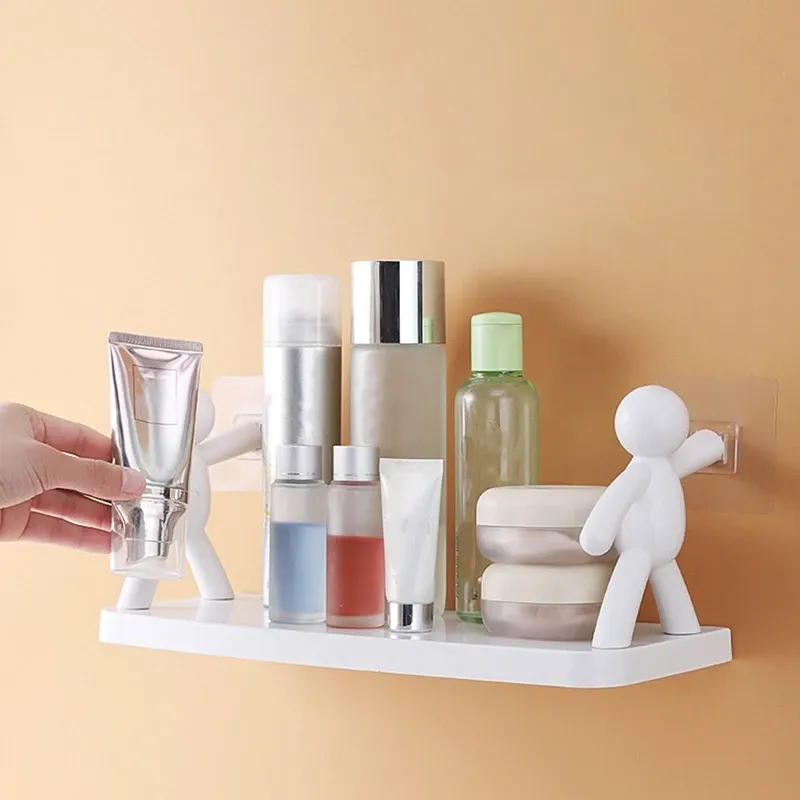 Bathroom Self-adhesive Shampoo Shelves Shower Towel Storage Rack Cosmetic Toilet Organizer Home Decor Kitchen PP Plastic Rack Bathroom Self-adhesive Shampoo Shelves Shower Towel Storage Rack Cosmetic Toilet Organizer Home Decor Kitchen PP Plastic Rack