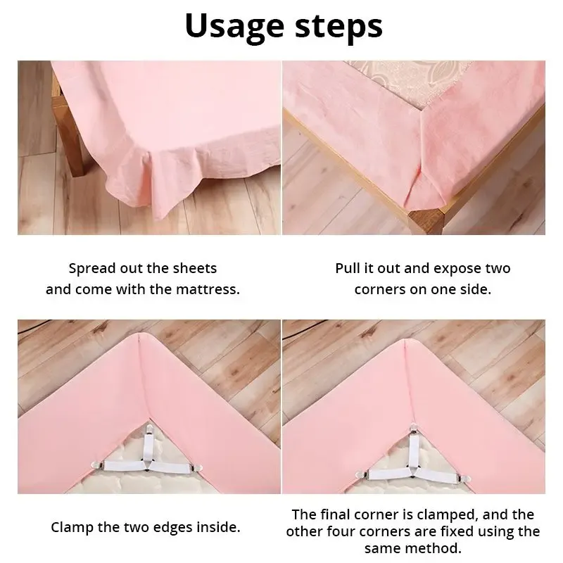 4Pcs/lot Bed Sheet Fasteners Holder Gadgets for Bed Sheet Organizer Mattress Cover Clip For Home Elastic Straps Adjustable Clips 4Pcs/lot Bed Sheet Fasteners Holder Gadgets for Bed Sheet Organizer Mattress Cover Clip For Home Elastic Straps Adjustable Clips