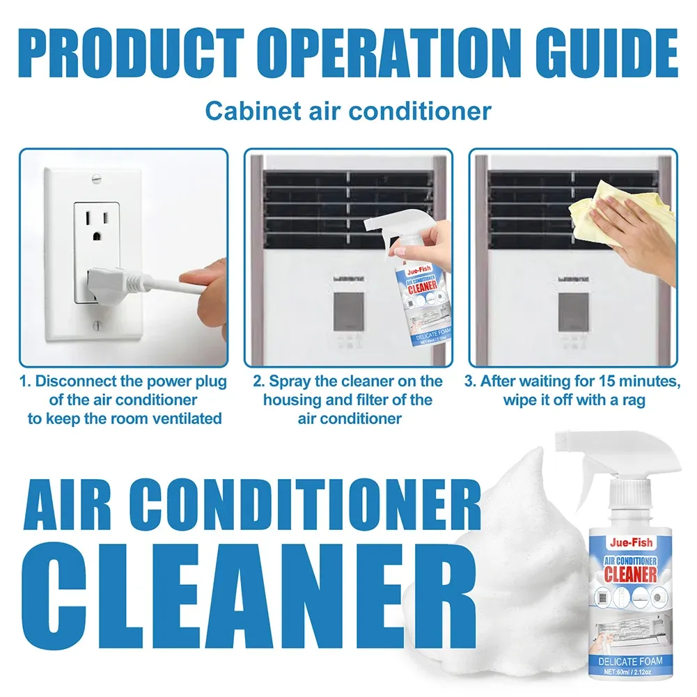 60ml Foaming Sprayer Air Conditioner Cleaner No Disassembly Wash-free Deodorizer Air Conditioner Coil Condenser Cleaning Tools 60ml Foaming Sprayer Air Conditioner Cleaner No Disassembly Wash-free Deodorizer Air Conditioner Coil Condenser Cleaning Tools
