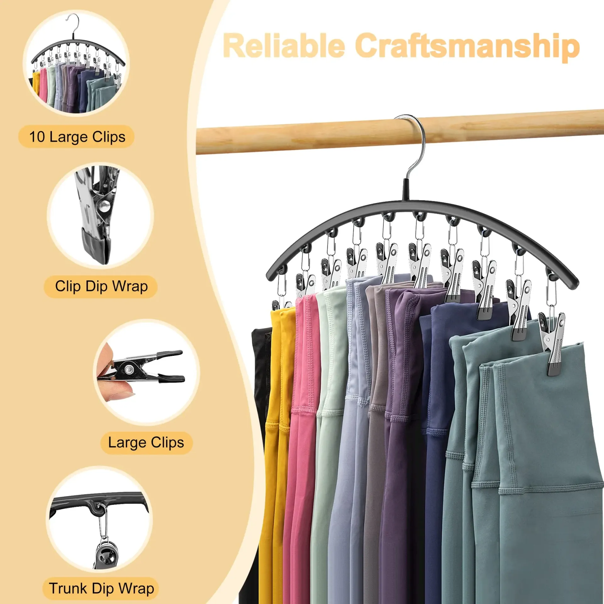 10 Clips Non Slip Pants Hangers with Clips for Women Adjustable Skirt Hangers Jeans Hange Clothes Hangers 10 Clips Non Slip Pants Hangers with Clips for Women Adjustable Skirt Hangers Jeans Hange Clothes Hangers