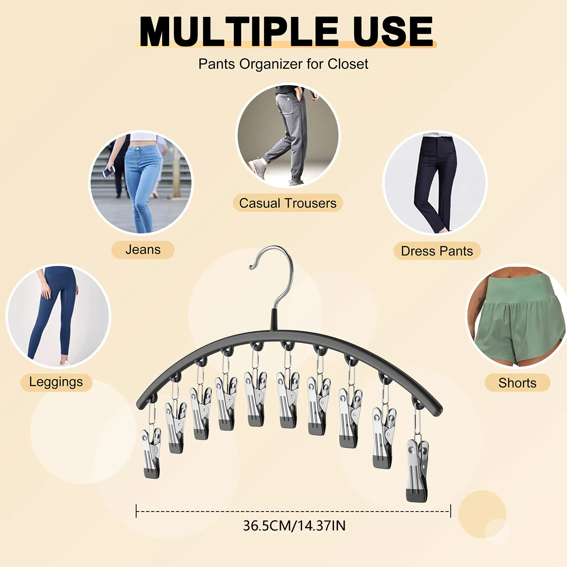 10 Clips Non Slip Pants Hangers with Clips for Women Adjustable Skirt Hangers Jeans Hange Clothes Hangers 10 Clips Non Slip Pants Hangers with Clips for Women Adjustable Skirt Hangers Jeans Hange Clothes Hangers
