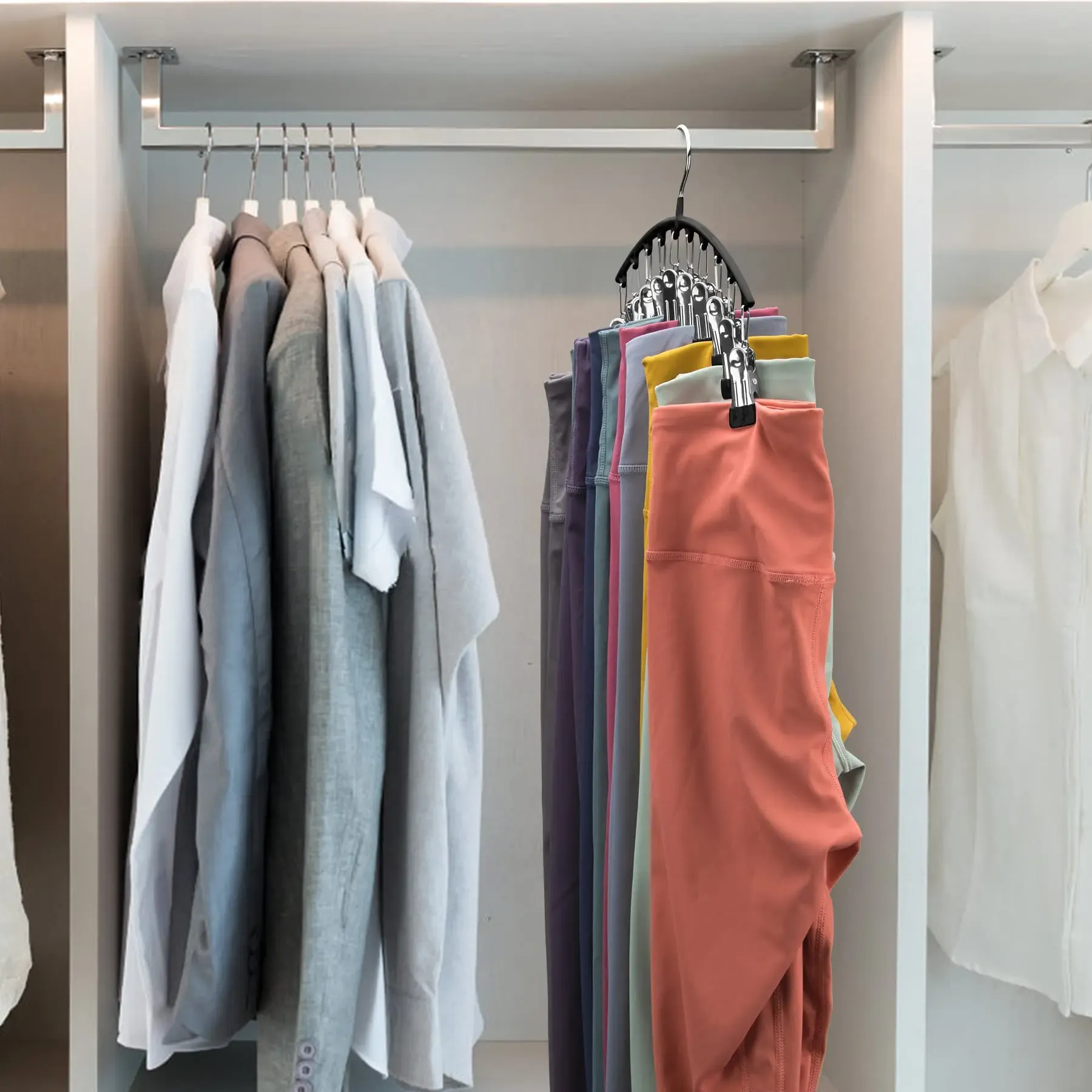 10 Clips Non Slip Pants Hangers with Clips for Women Adjustable Skirt Hangers Jeans Hange Clothes Hangers 10 Clips Non Slip Pants Hangers with Clips for Women Adjustable Skirt Hangers Jeans Hange Clothes Hangers