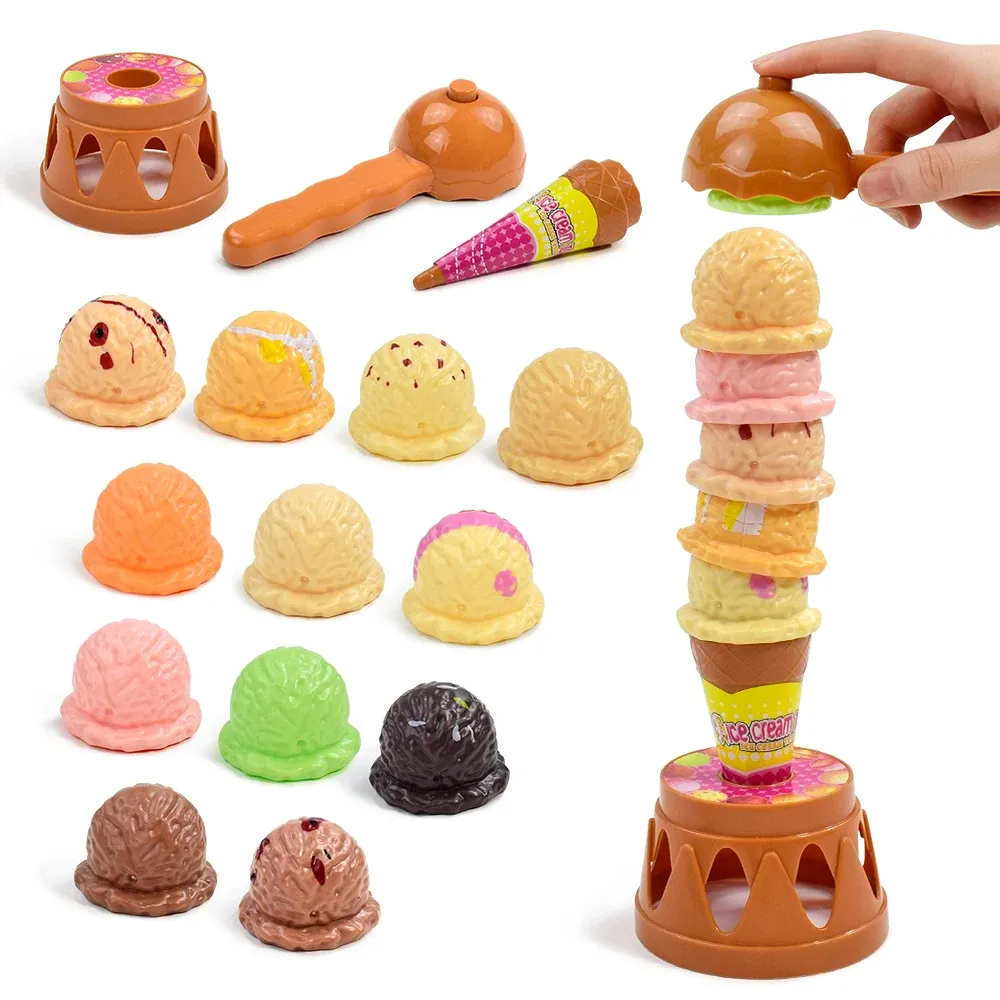 Children Simulation Food Kitchen Toy Ice Cream Stack Up Play Kids Pretend Play Toys Educational Toys For Baby Gifts
