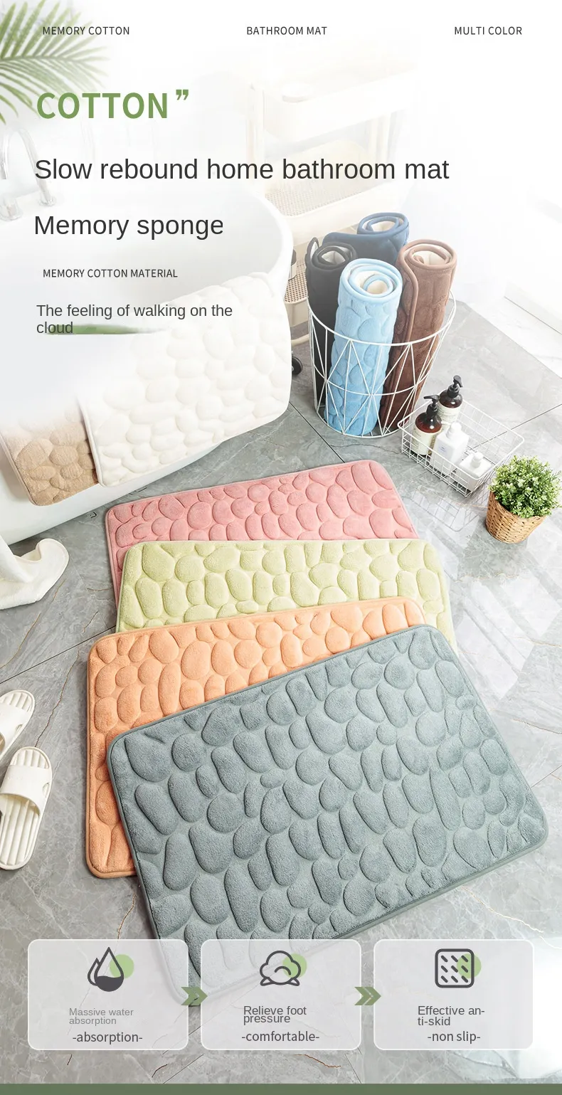 Mat Non-slip Carpets Cobblestone Embossed Bathroom Bath In Wash Basin Bathtub Side Floor Rug Shower Room Doormat Memory Foam Mat Non-slip Carpets Cobblestone Embossed Bathroom Bath In Wash Basin Bathtub Side Floor Rug Shower Room Doormat Memory Foam
