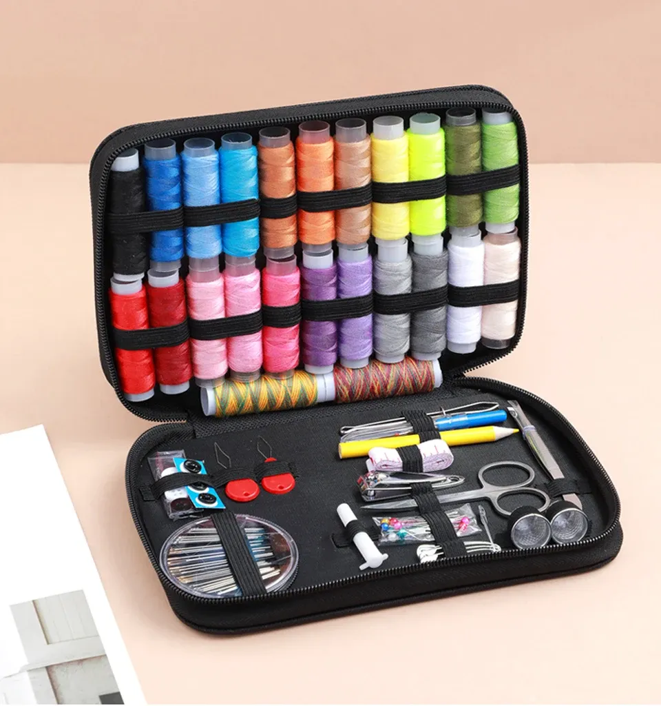 Complete Sewing Kit with Threads Needles Scissors Tape Measure Buttons Portable Travel DIY Embroidery Handwork Sewing Tool Set Complete Sewing Kit with Threads Needles Scissors Tape Measure Buttons Portable Travel DIY Embroidery Handwork Sewing Tool Set