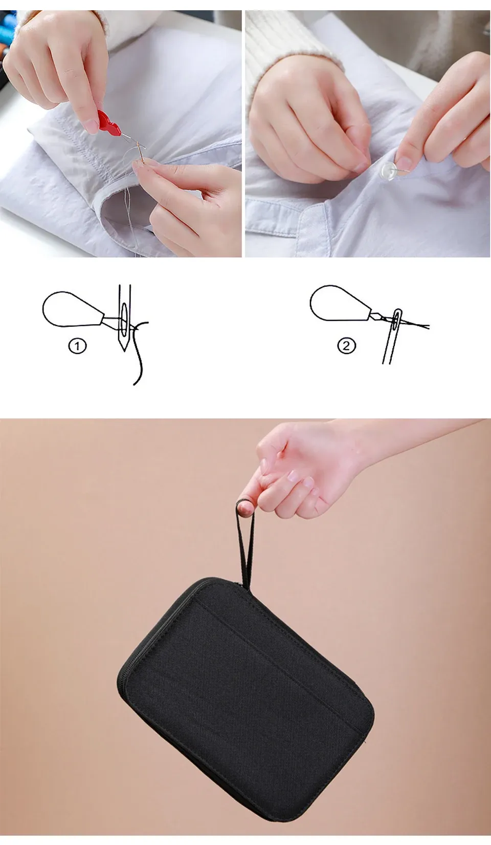 Complete Sewing Kit with Threads Needles Scissors Tape Measure Buttons Portable Travel DIY Embroidery Handwork Sewing Tool Set Complete Sewing Kit with Threads Needles Scissors Tape Measure Buttons Portable Travel DIY Embroidery Handwork Sewing Tool Set