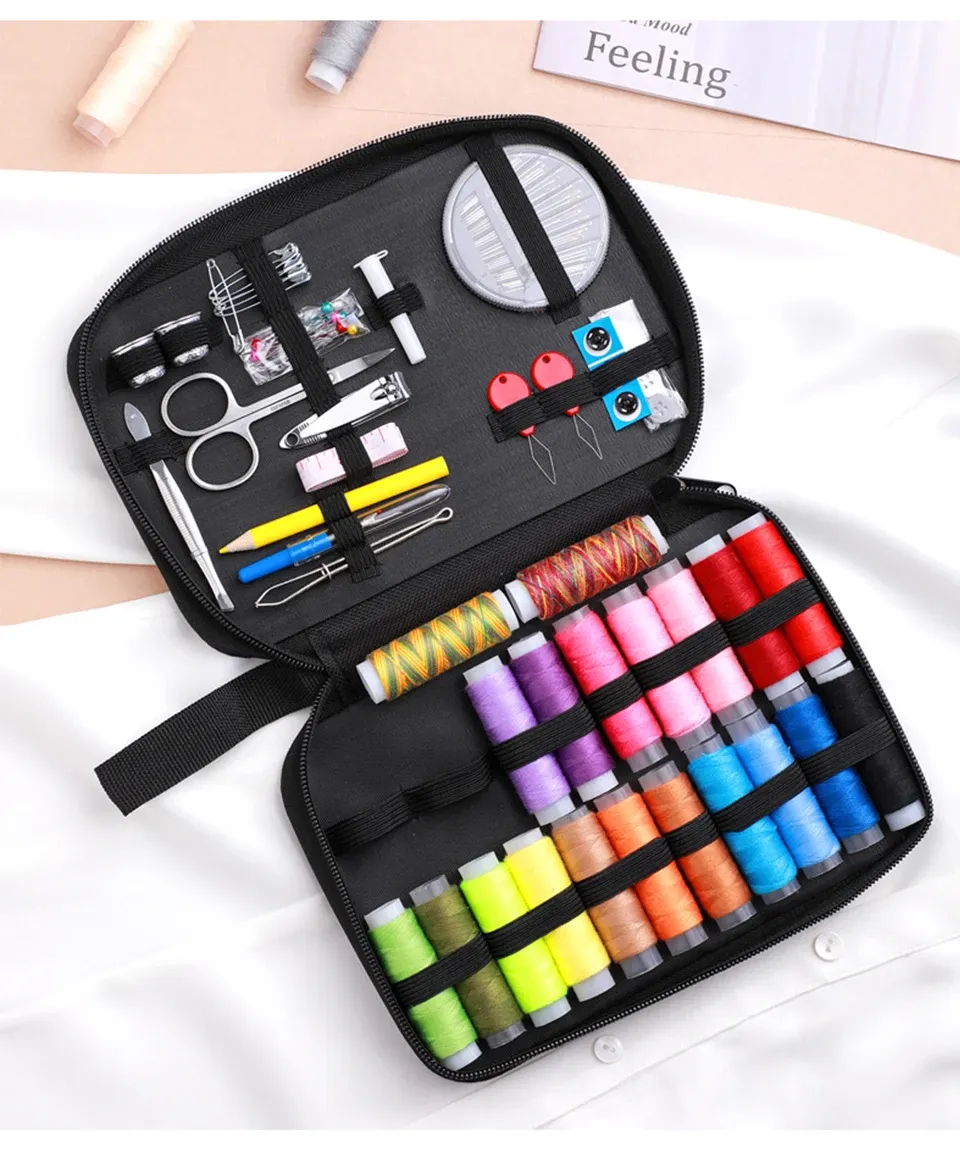 Complete Sewing Kit with Threads Needles Scissors Tape Measure Buttons Portable Travel DIY Embroidery Handwork Sewing Tool Set Complete Sewing Kit with Threads Needles Scissors Tape Measure Buttons Portable Travel DIY Embroidery Handwork Sewing Tool Set