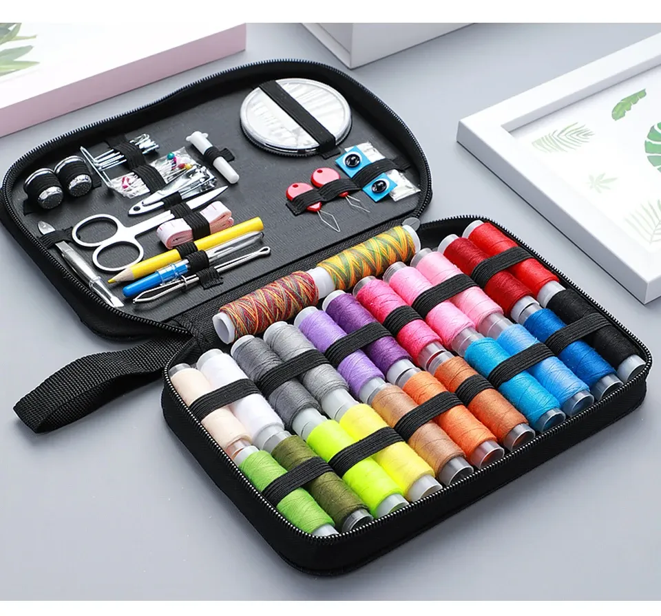 Complete Sewing Kit with Threads Needles Scissors Tape Measure Buttons Portable Travel DIY Embroidery Handwork Sewing Tool Set Complete Sewing Kit with Threads Needles Scissors Tape Measure Buttons Portable Travel DIY Embroidery Handwork Sewing Tool Set