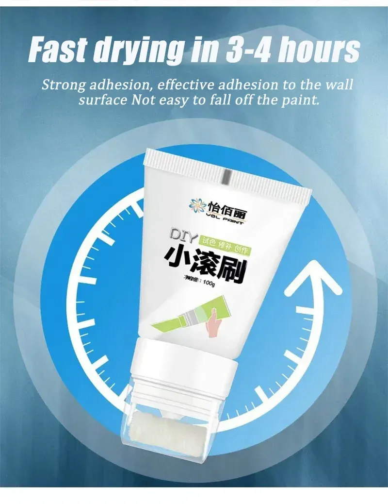 100g White Pink Wall Small Roller Brush Paint Interior Wall Repair Household Wall Graffiti Repair Environmental Protection Paint 100g White Pink Wall Small Roller Brush Paint Interior Wall Repair Household Wall Graffiti Repair Environmental Protection Paint