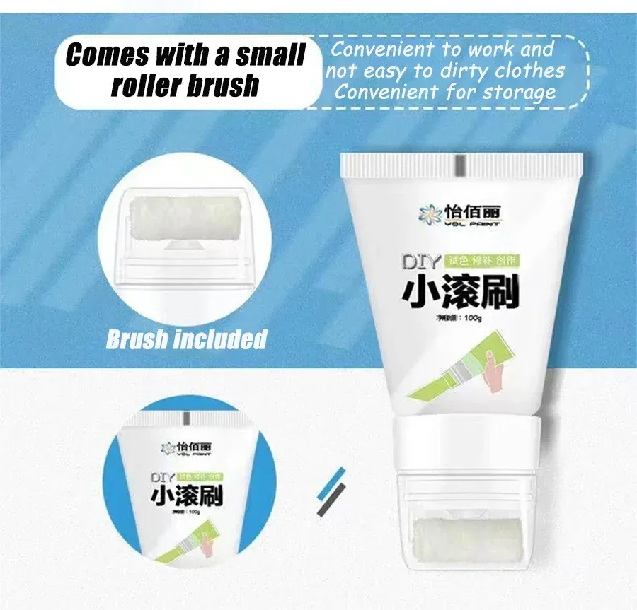 100g White Pink Wall Small Roller Brush Paint Interior Wall Repair Household Wall Graffiti Repair Environmental Protection Paint 100g White Pink Wall Small Roller Brush Paint Interior Wall Repair Household Wall Graffiti Repair Environmental Protection Paint