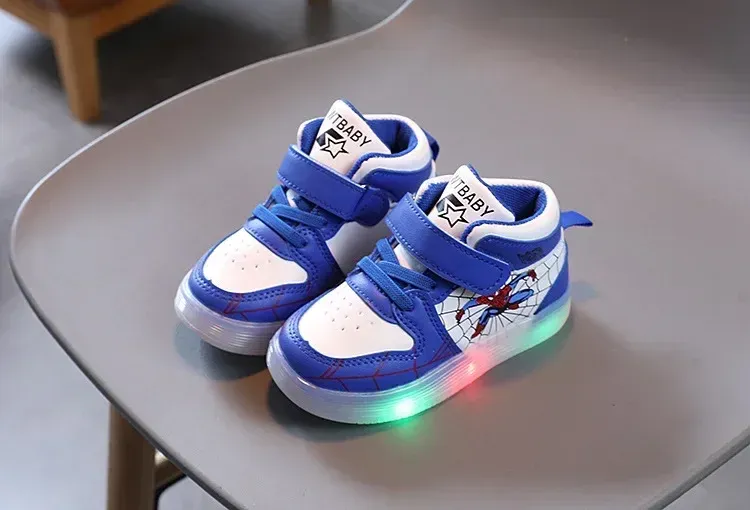 Disney Children's Led Light Shoes Fashion Aoger Spiderman Boys Sneakers Girls Cartoon Casual Shoes Breathable Kids Sport Shoes Disney Children's Led Light Shoes Fashion Aoger Spiderman Boys Sneakers Girls Cartoon Casual Shoes Breathable Kids Sport Shoes