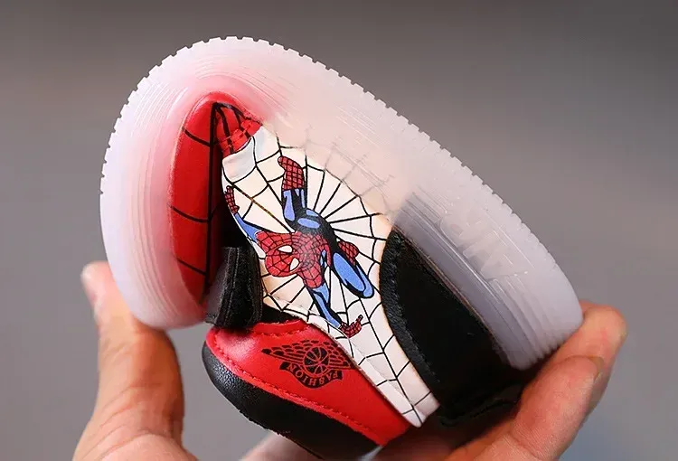 Disney Children's Led Light Shoes Fashion Aoger Spiderman Boys Sneakers Girls Cartoon Casual Shoes Breathable Kids Sport Shoes Disney Children's Led Light Shoes Fashion Aoger Spiderman Boys Sneakers Girls Cartoon Casual Shoes Breathable Kids Sport Shoes