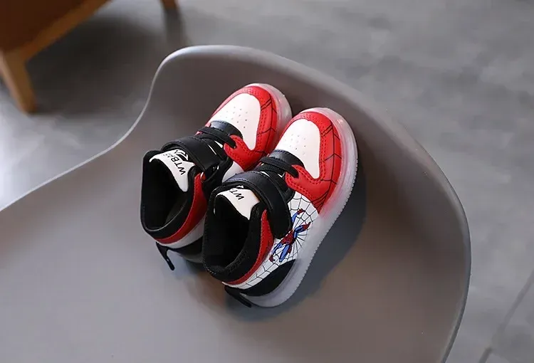 Disney Children's Led Light Shoes Fashion Aoger Spiderman Boys Sneakers Girls Cartoon Casual Shoes Breathable Kids Sport Shoes Disney Children's Led Light Shoes Fashion Aoger Spiderman Boys Sneakers Girls Cartoon Casual Shoes Breathable Kids Sport Shoes