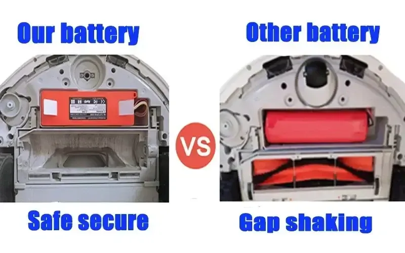 Replacement Battery for Xiaomi Roborock, Robotic Vacuum Cleaner, S55, S60, S65, S50, S51, S5 MAX, S6 Parts, 14.4V, 12800mAh
