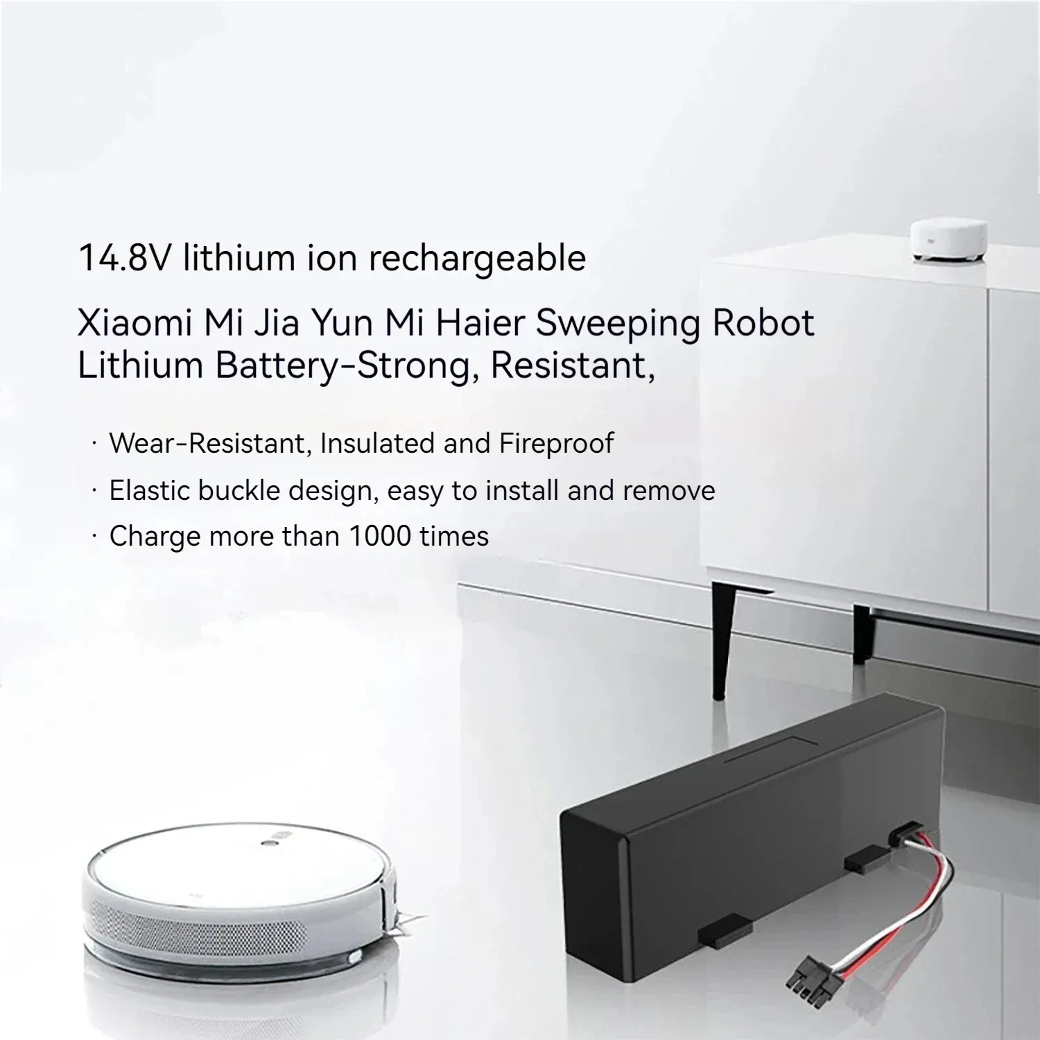 ⁦סוללה לשואב אבק רובוטי שיאומי 3000MAH Xiaomi Yunmi MVVO1-JG Haier JX37⁩ – תמונה ⁦5⁩