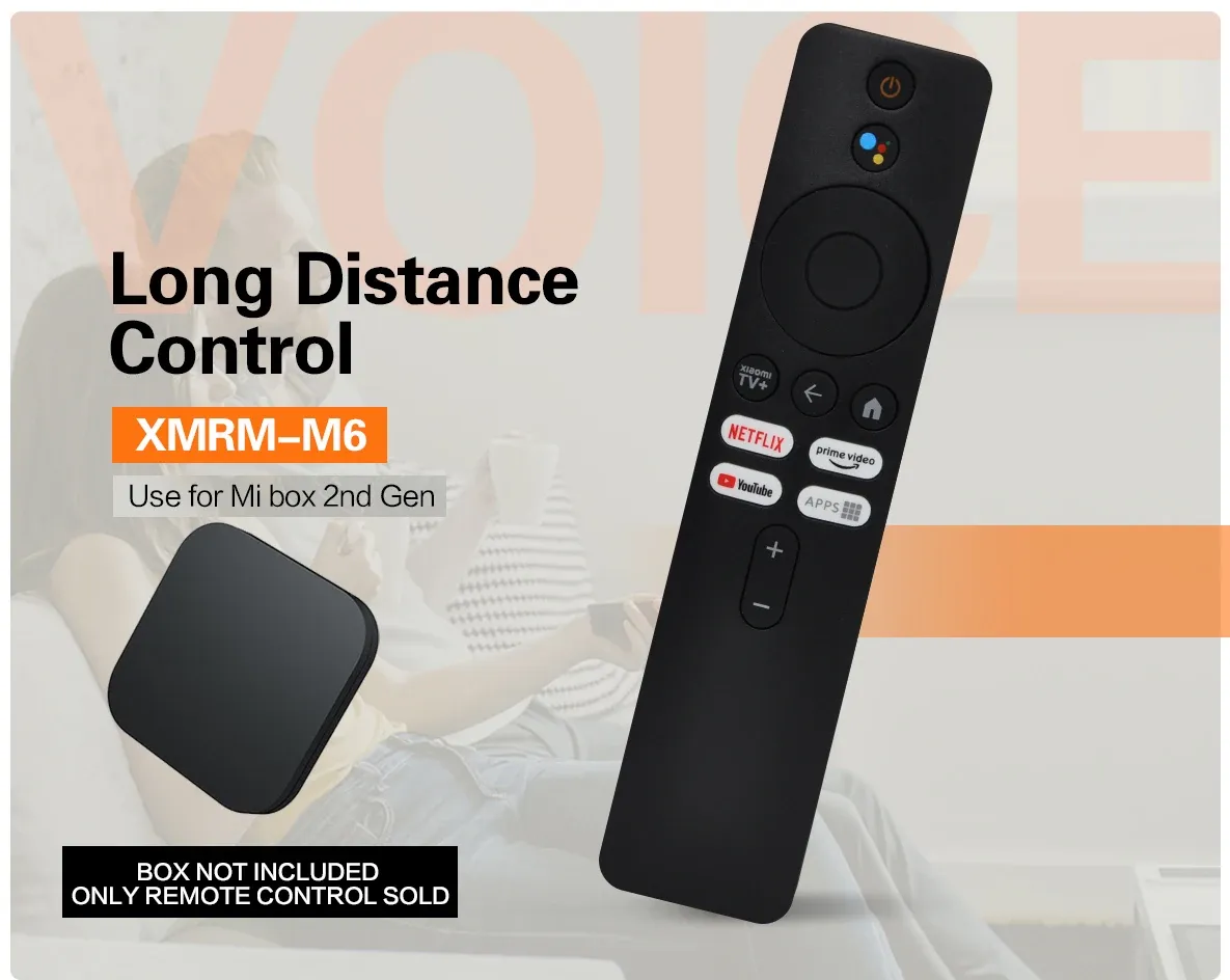XMRM-M6 Voice remote Control for Xiaomi mi 2nd Gen Box Applicable to TV Box S (2nd Gen) 4K Ultra HD Streaming Media Player