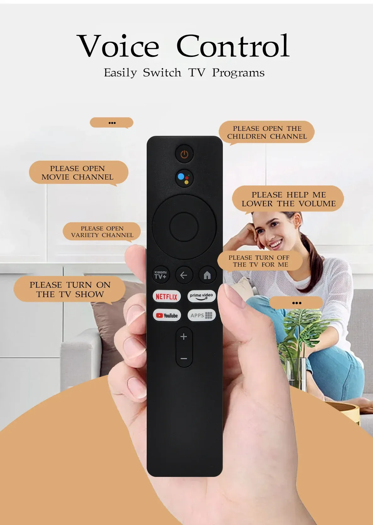 XMRM-M6 Voice remote Control for Xiaomi mi 2nd Gen Box Applicable to TV Box S (2nd Gen) 4K Ultra HD Streaming Media Player