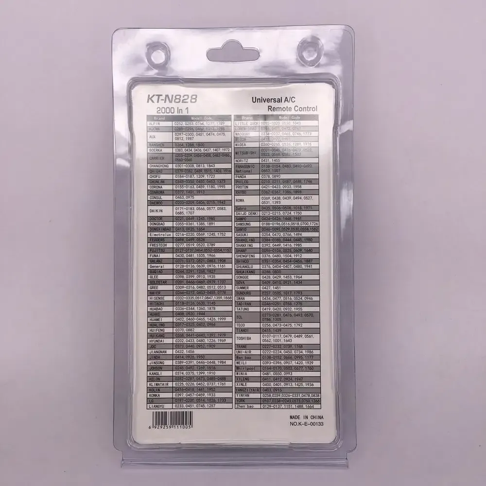 New KT-N828 2000 in 1 Universal AC Remote Control For LG York TCL Toshiba Midea Samsung Hisense Daikin Air Conditioner New KT-N828 2000 in 1 Universal AC Remote Control For LG York TCL Toshiba Midea Samsung Hisense Daikin Air Conditioner