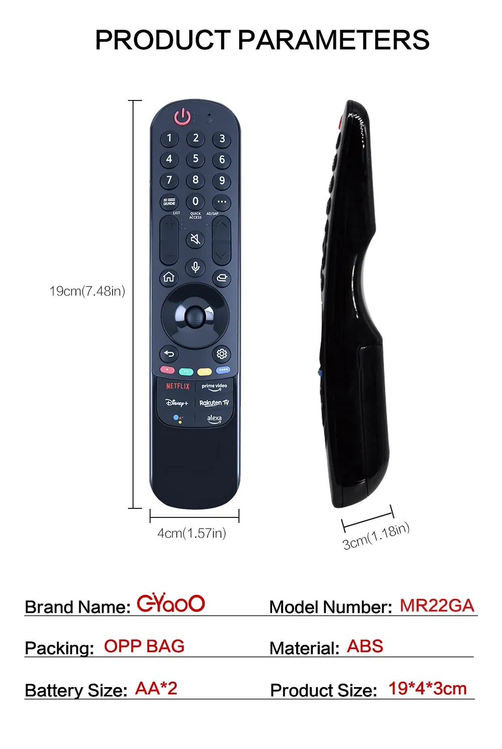 MR22GA MR20GA AKB76039901 Magic Voice Remote Control For AKB76039901 OLED QNED NanoCell TV with Voice Cursor Function MR22GA MR20GA AKB76039901 Magic Voice Remote Control For AKB76039901 OLED QNED NanoCell TV with Voice Cursor Function