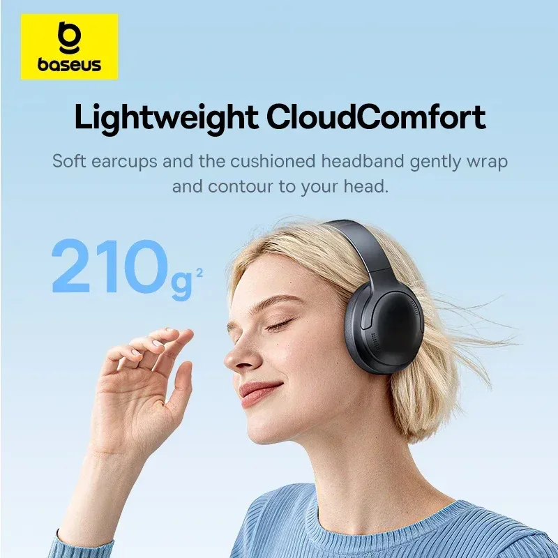 ⁦אוזניות Baseus BH1 Bluetooth 6.0 עם סינון רעשים ו-80 שעות סוללה⁩ – תמונה ⁦6⁩