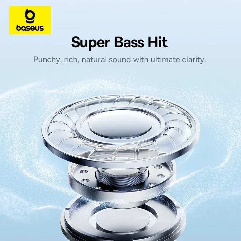 ⁦אוזניות Baseus BH1 Bluetooth 6.0 עם סינון רעשים ו-80 שעות סוללה⁩ – תמונה ⁦5⁩