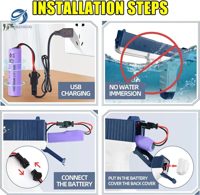 ⁦אקדח מים חשמלי נטען USB לילדים ומבוגרים לקיץ⁩ – תמונה ⁦6⁩