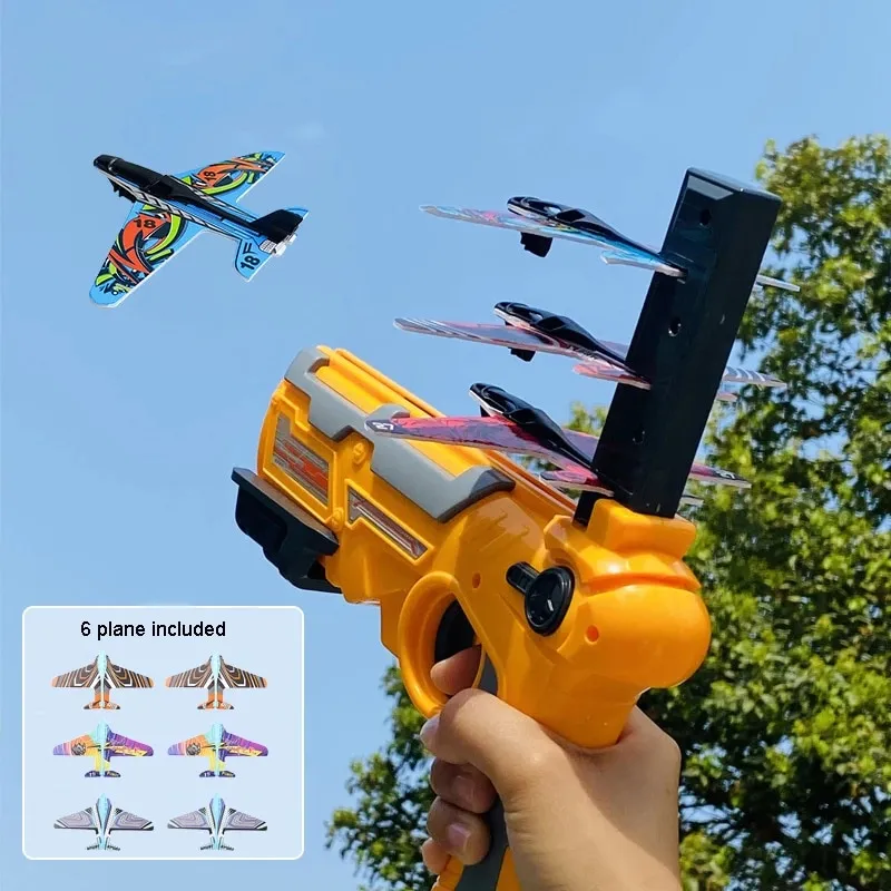 ⁦אקדח יורה מטוסים לילדים עם 6 מטוסים למשחק בחוץ⁩ – תמונה ⁦2⁩