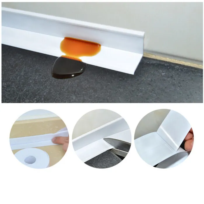 רצועת PVC לאיטום מרווחים במקלחת, מטבח ואמבטיה – תמונה 3