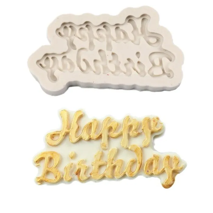 ⁦תבנית סיליקון Happy Birthday לעוגות, עוגיות ושוקולדים⁩ – תמונה ⁦6⁩