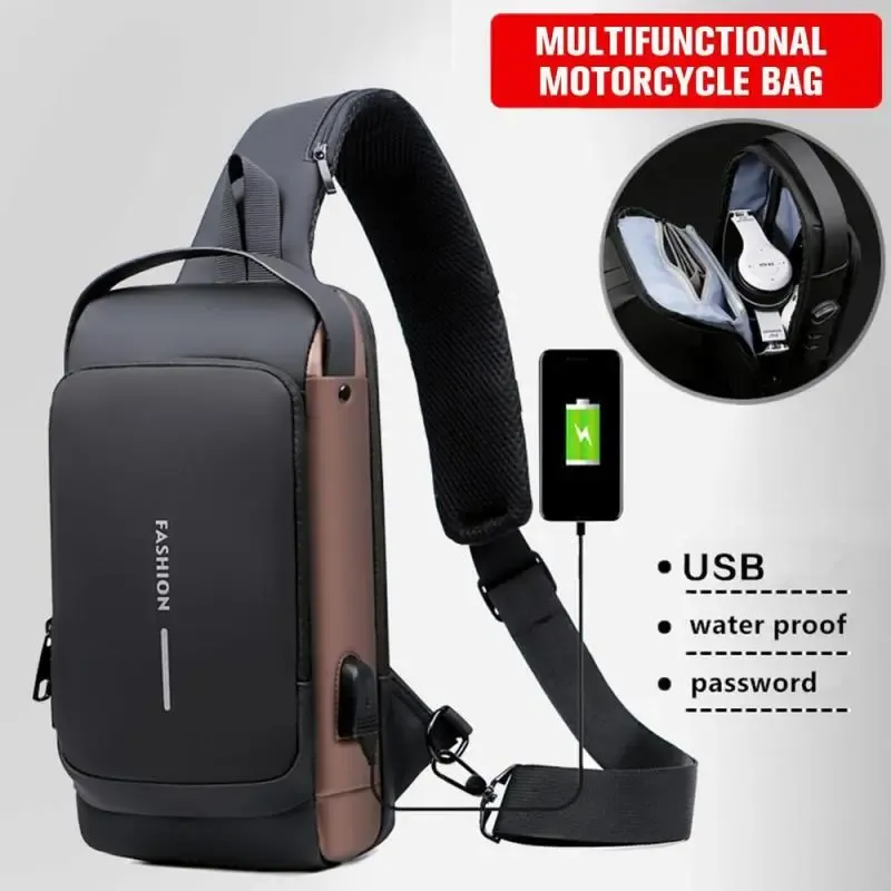 תיק קרוסבודי מונע גניבות עם יציאת USB ובד אוקספורד עמיד – תמונה 2