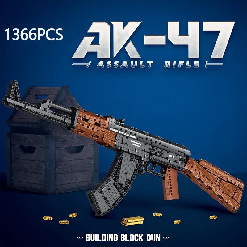 ⁦מודל רובה AK47 להרכבה – 1366 חלקים לילדים⁩ – תמונה ⁦2⁩