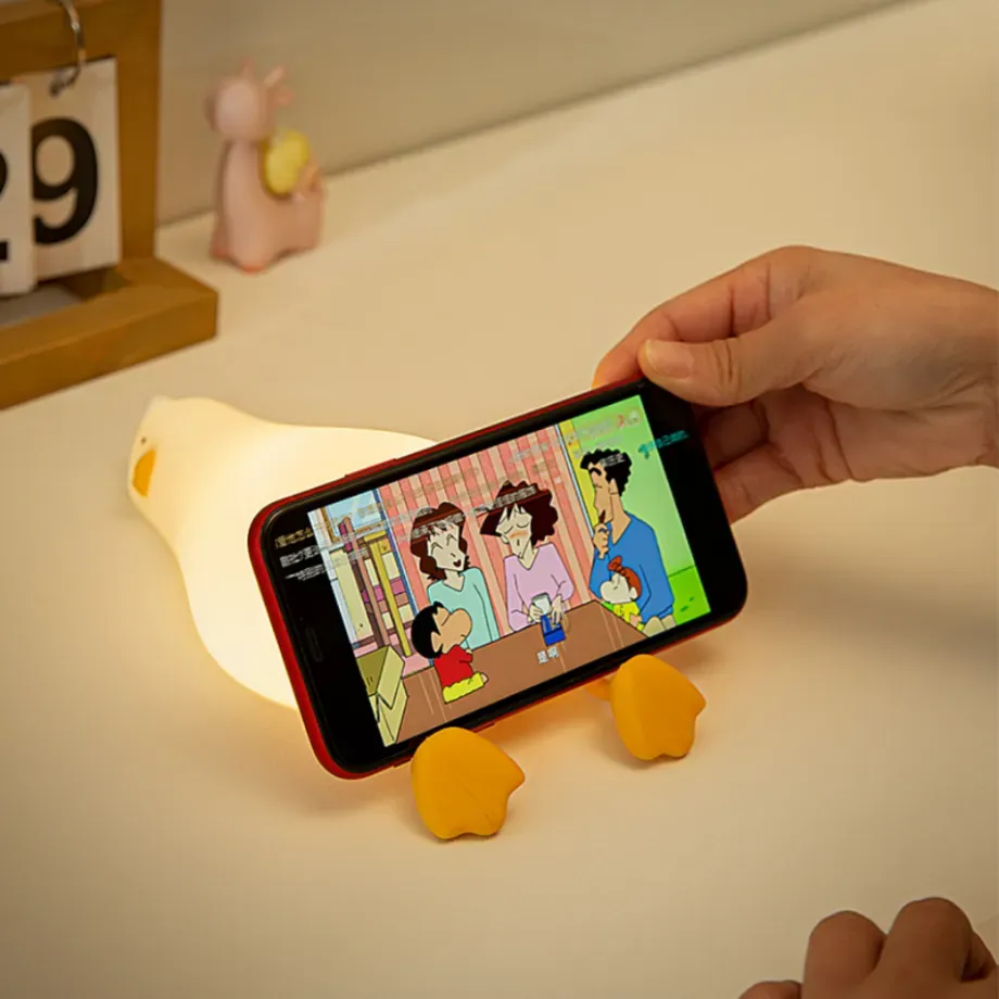 ⁦מנורת לילה ברווז רכה נטענת USB עם חיישן מגע לילדים⁩ – תמונה ⁦4⁩