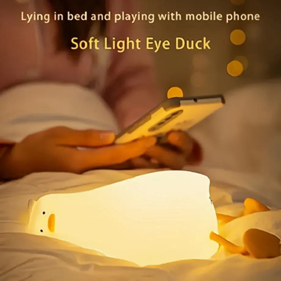 ⁦מנורת לילה ברווז רכה נטענת USB עם חיישן מגע לילדים⁩ – תמונה ⁦2⁩